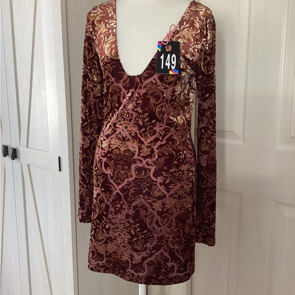 Lucky Velvet Burnout Dress Sz Sm - Picture 10 of 10